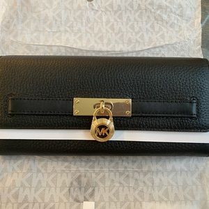 Black leather MK wallet